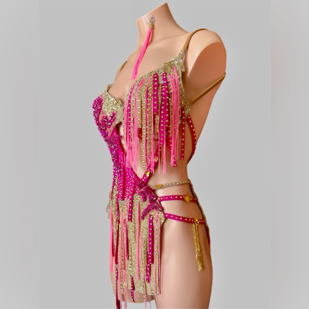 Hot Pink Latin Dance Dress for Competitions  NEW